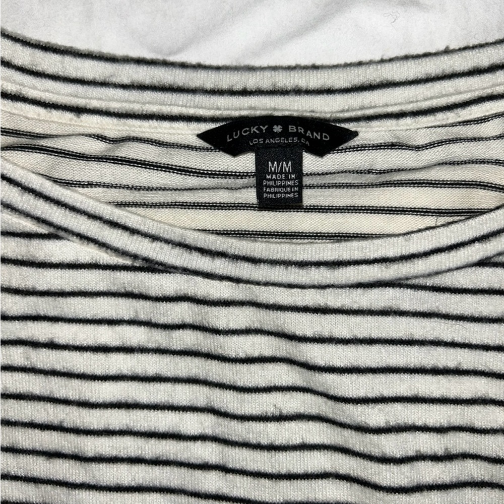 White with black stripes shirt medium Lucky Brand